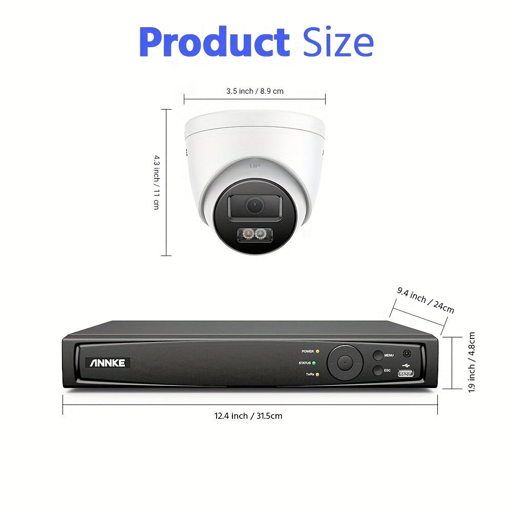 Beveiligingscamera Set – Camerabewaking – Beveiligingssysteem – Bewakingscamera – Surveillancecamera – 12MP Resolutie – Kleurennachtzicht 30 Meter