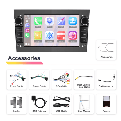 Autoradio – Car Stereo – Multimedia Speler – Double DIN – Navigatiesysteem – 7 Inch Touchscreen – Android 13 – 1GB RAM + 32GB Opslag