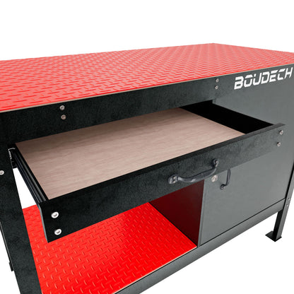 Werkbank – Werktafel – Werkbank Met Lade – Opbergtafel – Stalen Werkbank – 120x60 cm – Zwart Gepoedercoat Staal