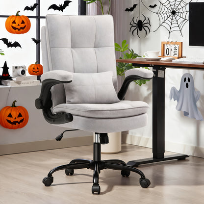 Bureaustoel – Gamingstoel – Werkstoel – Desk Chair – Computerstoel – Verstelbare Hoogte – Ergonomisch Met Metalen Frame Grijs
