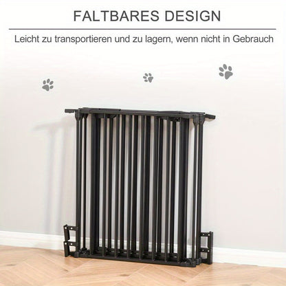 2-in-1 Pet Playpen, Foldable Safety Gate, Metal, 300 x 3 x 74.5cm, Black, Foldable Playpen, Pet Playpen for Dogs, Foldable Pet Play Pen, Pet Containment, Indoor Pet Enclosure, Spacesaving Pen, Compact Playpen, Durable Playpen