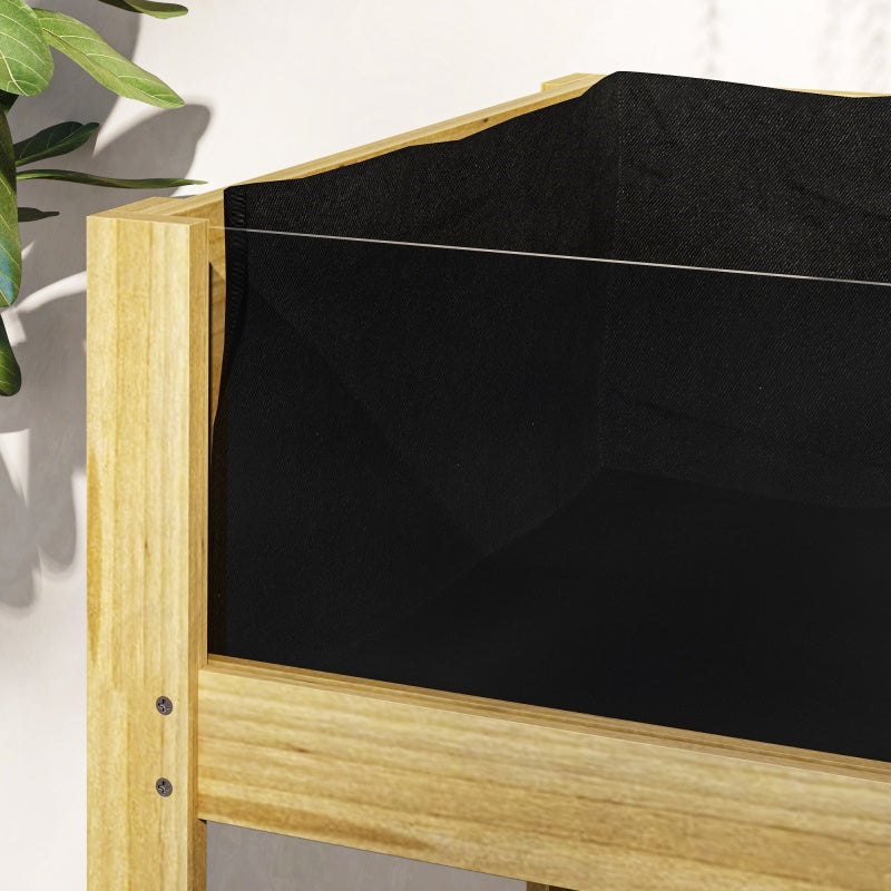 Hoogte Tuinbak – Verhoogd Plantenbed – Kruidenbak – Plantbak – Balkontuinbak – Natuurlijk Hout – Transparante Acrylpanelen – 110x50x80 cm – Weerbestendig Met Drainage