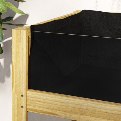 Hoogte Tuinbak – Verhoogd Plantenbed – Kruidenbak – Plantbak – Balkontuinbak – Natuurlijk Hout – Transparante Acrylpanelen – 110x50x80 cm – Weerbestendig Met Drainage