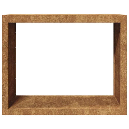 Houtopslag Buiten – Brandhoutrek – Haardhout Oplag – Houtberging – Houtrek – Weerbestendig Cortenstaal – Uittrekbare Plank 100x40x80 cm – Roestvast & Duurzaam
