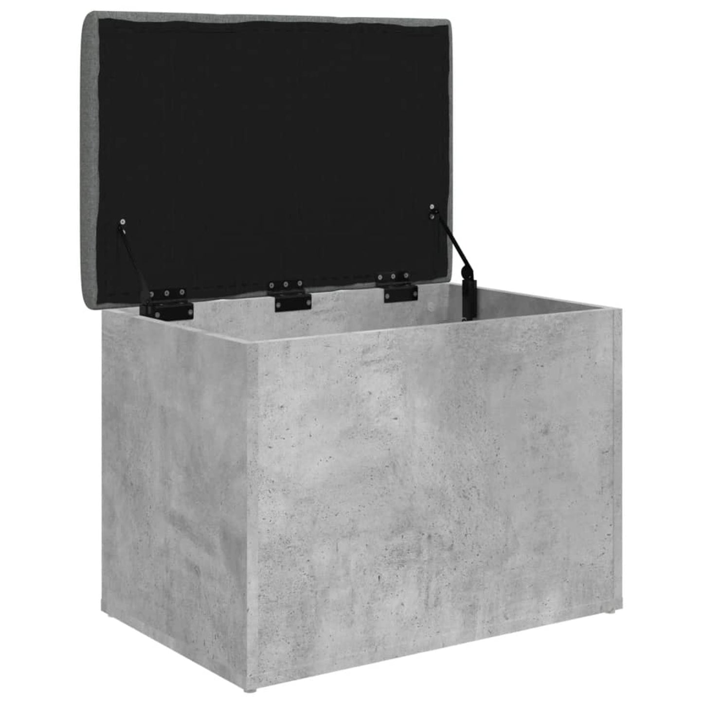 Bankje Met Opbergruimte – Zitbank – Opbergbank – Zitkist – Schoenenbank – Beton Grijs – Hout – Compact 62x42x45 cm – Multifunctioneel Voor Hal Slaapkamer Woonkamer