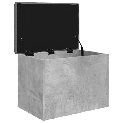 Bankje Met Opbergruimte – Zitbank – Opbergbank – Zitkist – Schoenenbank – Beton Grijs – Hout – Compact 62x42x45 cm – Multifunctioneel Voor Hal Slaapkamer Woonkamer