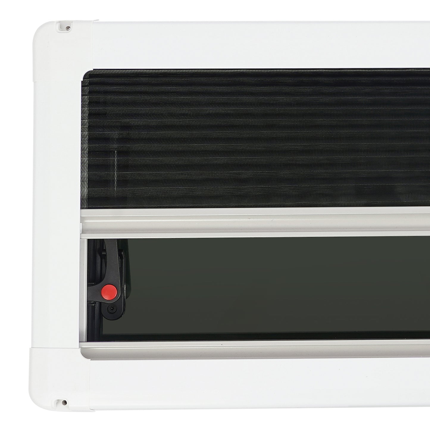 RV Tempered Uitzetraam – Camperraam – Caravanraam – Trailerraam – Ventilatievenster – Aluminium Alloy – Met Hor en Zonwering – 700x300mm Rechthoekig Rechts