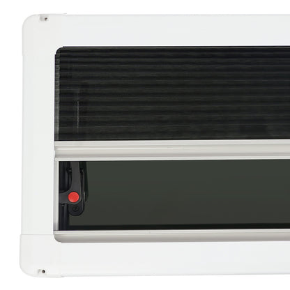 RV Ramen – Camperraam – Trailerraam – Tempered Glas Raam – Insectenhor – 700x300mm – Aluminium Profiel – Met Zonnescherm en Ventilatie