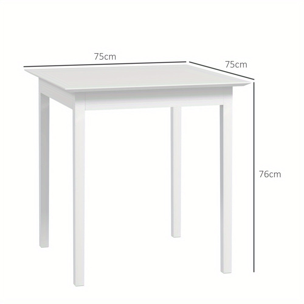 Eettafel – Keukentafel – Tafel – Eetkamertafel – Vierkante tafel – Wit – 75x75x76 cm – Modern Minimalistisch Design