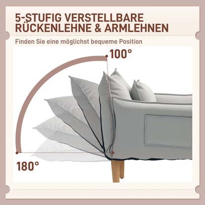 Lounge Stoel – Fauteuil – Zitzak – Relaxstoel – Vloerstoel – Verstelbaar – Zacht Kussen – Lichtgrijs