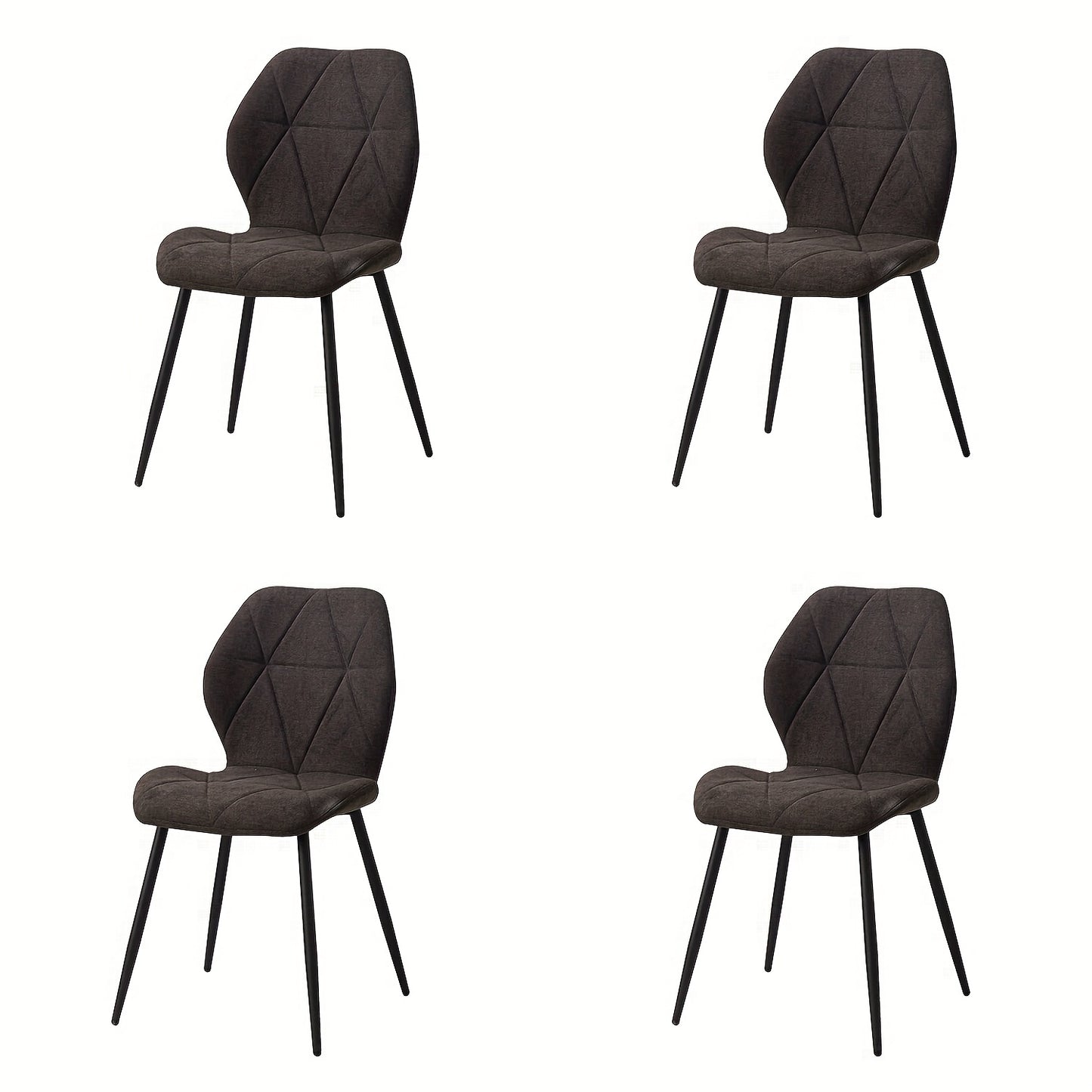 Eetkamerstoelen – Stoelen – Kuipstoelen – Fauteuils – Dining Chairs – Set Van 4 – Linnen Bekleding – Ergonomische Rugleuning – Metalen Poten – Comfortabel & Duurzaam