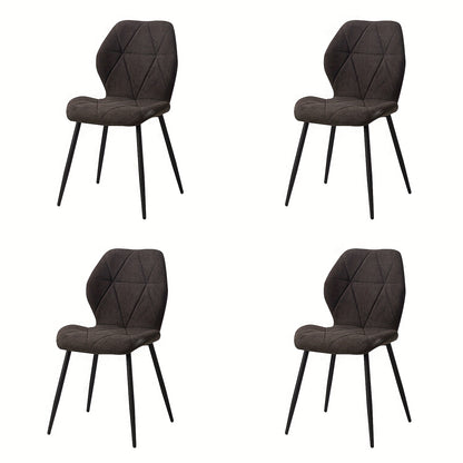 Eetkamerstoelen – Stoelen – Kuipstoelen – Fauteuils – Dining Chairs – Set Van 4 – Linnen Bekleding – Ergonomische Rugleuning – Metalen Poten – Comfortabel & Duurzaam