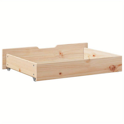 Bedlade – Opberglade – Lade Onder Bed – Bedkast – Onderschuiflade – Massief Pijnhout – Met Wieltjes – 80x55x16 cm – Tijdloos Design