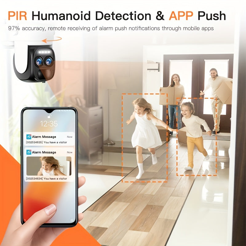 Beveiligingscamera – Camerabewaking – Buitencamera – Bewakingscamera – IP-camera – 2K Resolutie – Zonnepaneel Met PTZ Dual Lens