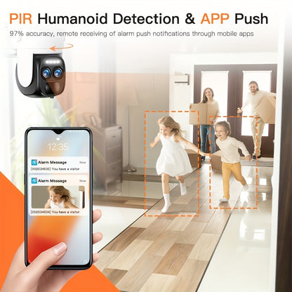 Beveiligingscamera – Camerabewaking – Buitencamera – Bewakingscamera – IP-camera – 2K Resolutie – Zonnepaneel Met PTZ Dual Lens