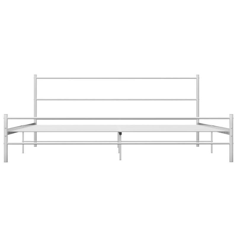 Extra Long Modern Minimalist Bed Frame - Heavy-Duty All-Metal Platform, Easy Assembly, Space-Saving Design for Large Bedrooms, Hotels, Guest Rooms - White Metal Bed (160x200cm/ 63x79in), Bed Room Decor And Accessories, Hotel