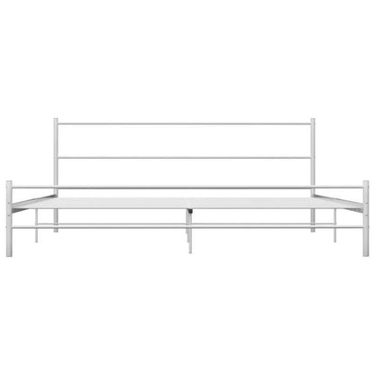 Extra Long Modern Minimalist Bed Frame - Heavy-Duty All-Metal Platform, Easy Assembly, Space-Saving Design for Large Bedrooms, Hotels, Guest Rooms - White Metal Bed (160x200cm/ 63x79in), Bed Room Decor And Accessories, Hotel