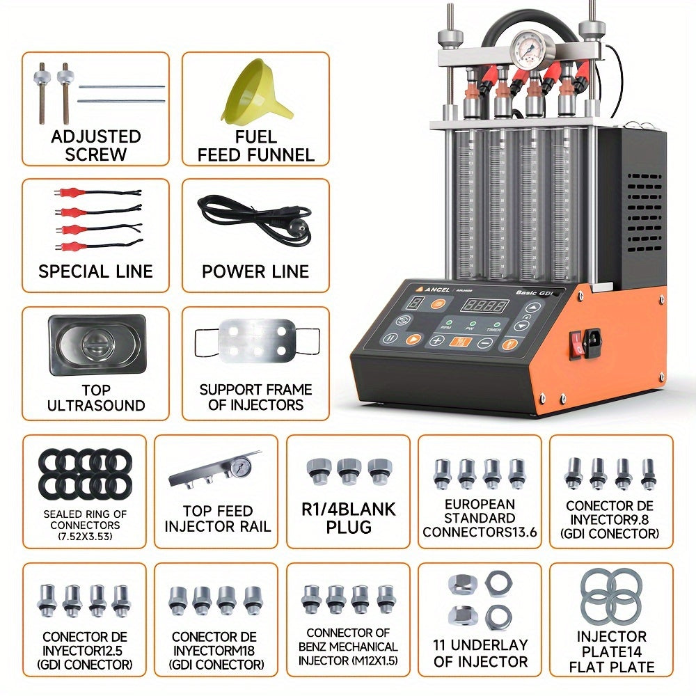 Brandstofinjectorreiniger – Injector Cleaner – EFI Cleaner – Injectorspoeler – Motorreiniging – 4-Cilinder Benzinemotor – Soundwave Technologie – Eenvoudige Installatie