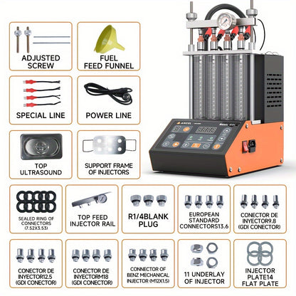Brandstofinjectorreiniger – Injector Cleaner – EFI Cleaner – Injectorspoeler – Motorreiniging – 4-Cilinder Benzinemotor – Soundwave Technologie – Eenvoudige Installatie