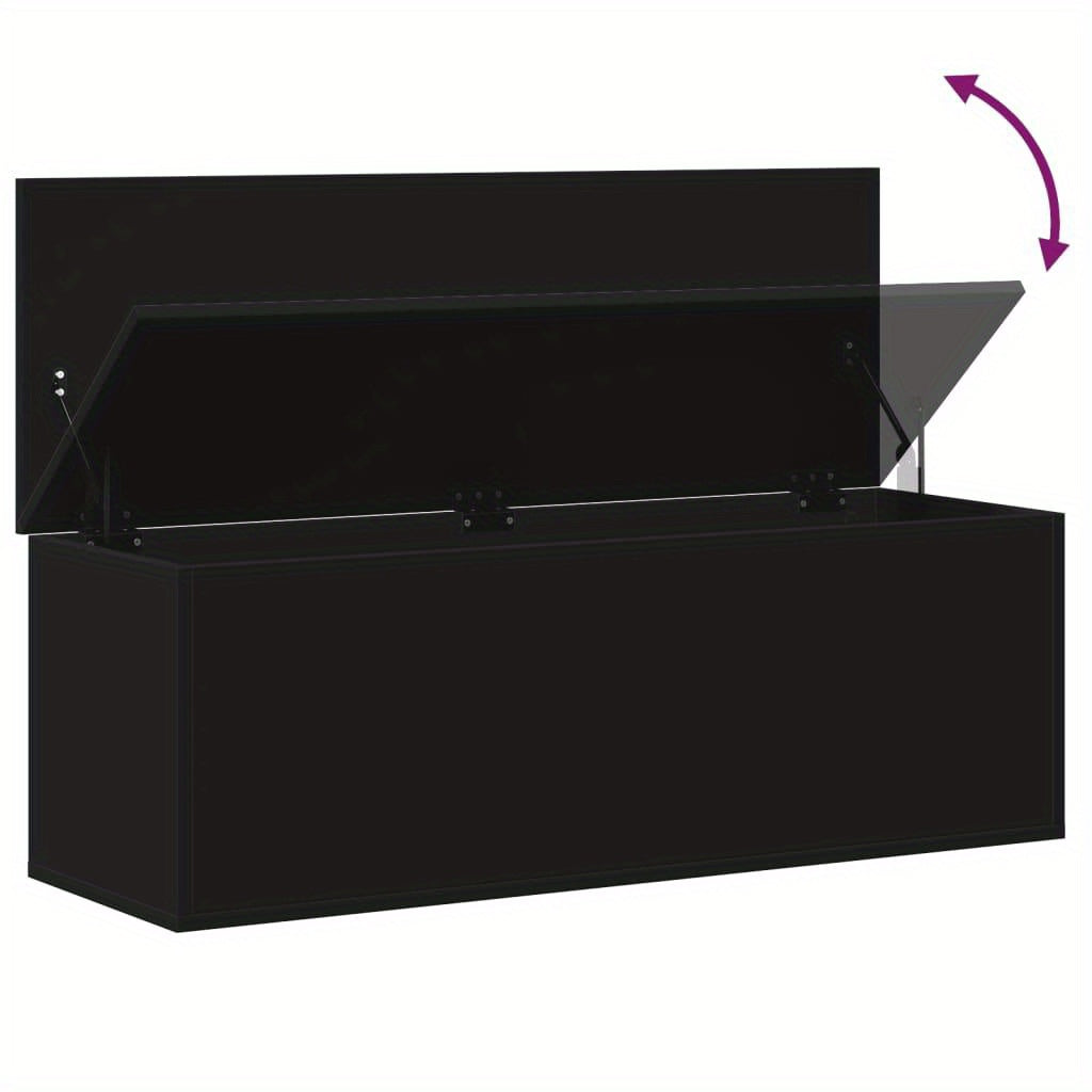 Opbergdoos – Opbergbox – Bewaardoos – Opberger – Opbergbak – Zwart – 102x35x35 cm – Hoge Kwaliteit Engineered Wood