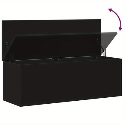 Opbergdoos – Opbergbox – Bewaardoos – Opberger – Opbergbak – Zwart – 102x35x35 cm – Hoge Kwaliteit Engineered Wood