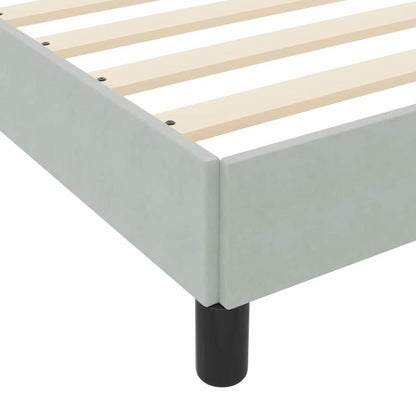 Boxspringbed – Boxspring – Tweepersoonsbed – Slaapbed – Bed – Lichtgrijs Velvet – 200x200 cm – Stevig Frame – Minimalistisch Hoofdbord