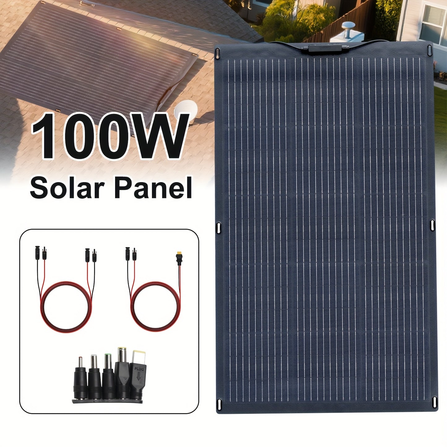 Flexibel Zonnepaneel – Buigbaar Paneel – Lichtgewicht Solar – Draagbaar Zonnepaneeltje – 100W Vermogen – 3mm Dun