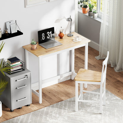 Koffietafel – Salontafel – Bijzettafel – Tafel – Compacte Tafel – Eikenlook – Wit Onderstel – Compact Formaat voor Kleine Ruimtes – Stevige Constructie