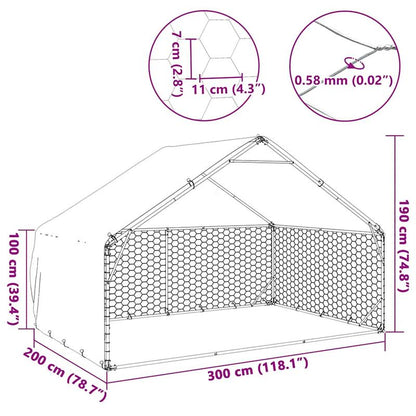 Hondenren – Buitenkennel – Hondenhok – Hondenkooi – Hondenverblijf – Verzinkt Staal – 3x2x1,9 Meter – Robuust en Duurzaam
