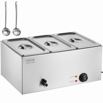 Elektrische Food Warmer – Buffet Warmer – Voedselwarmhouder – Bain Marie – Warmhoudplaat – 16,5L Capaciteit – Roestvrijstalen Behuizing – Verstelbare Temperatuur 30-85°C