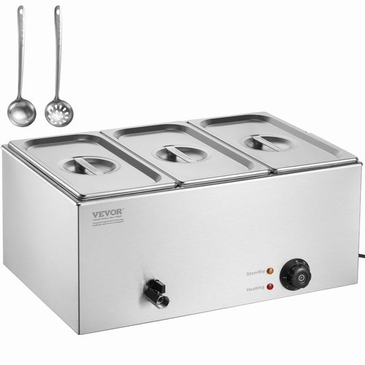 Elektrische Food Warmer – Buffet Warmer – Voedselwarmhouder – Bain Marie – Warmhoudplaat – 16,5L Capaciteit – Roestvrijstalen Behuizing – Verstelbare Temperatuur 30-85°C