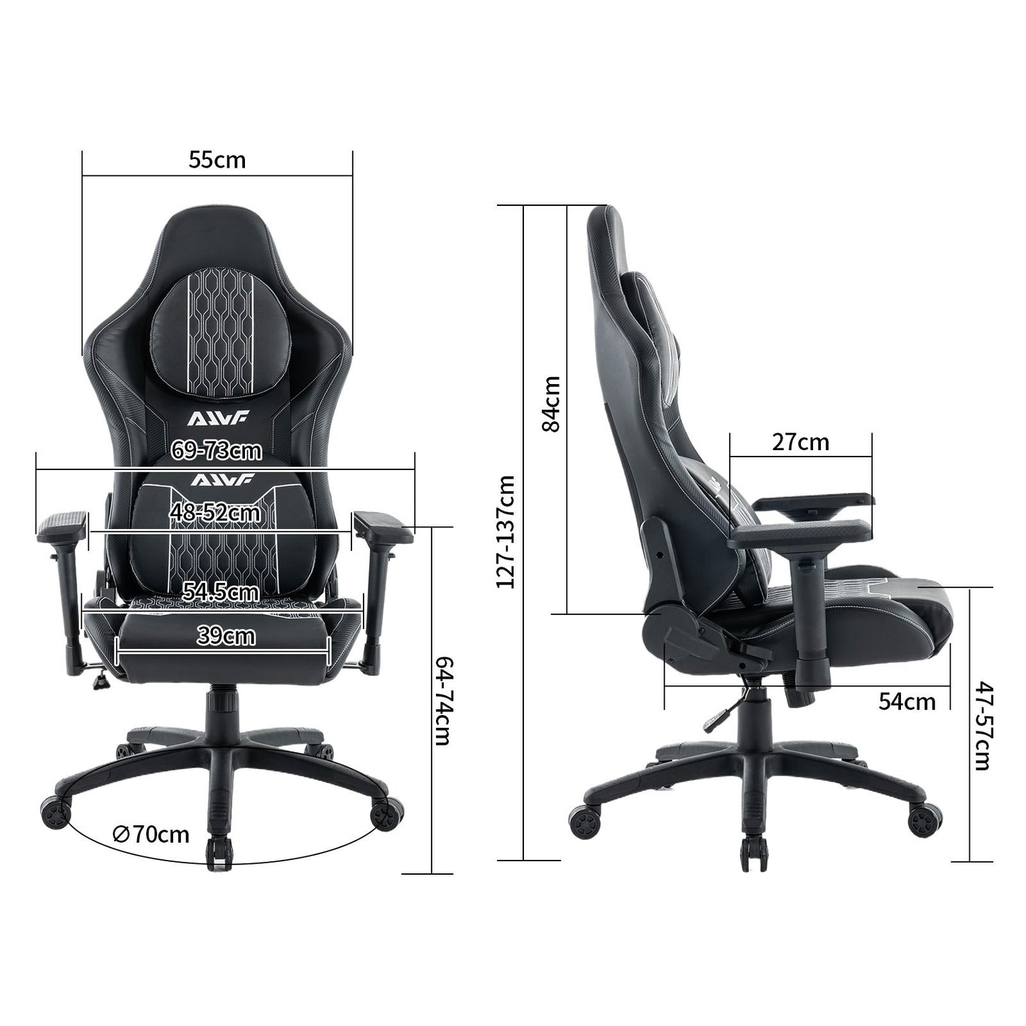 Gamingstoel – Gamestoel – Gaming Chair – Bureaustoel – Game Stoel – Ergonomisch Ontwerp – Verstelbare Rugleuning & Voetensteun – Zwart – Draagvermogen 130 kg