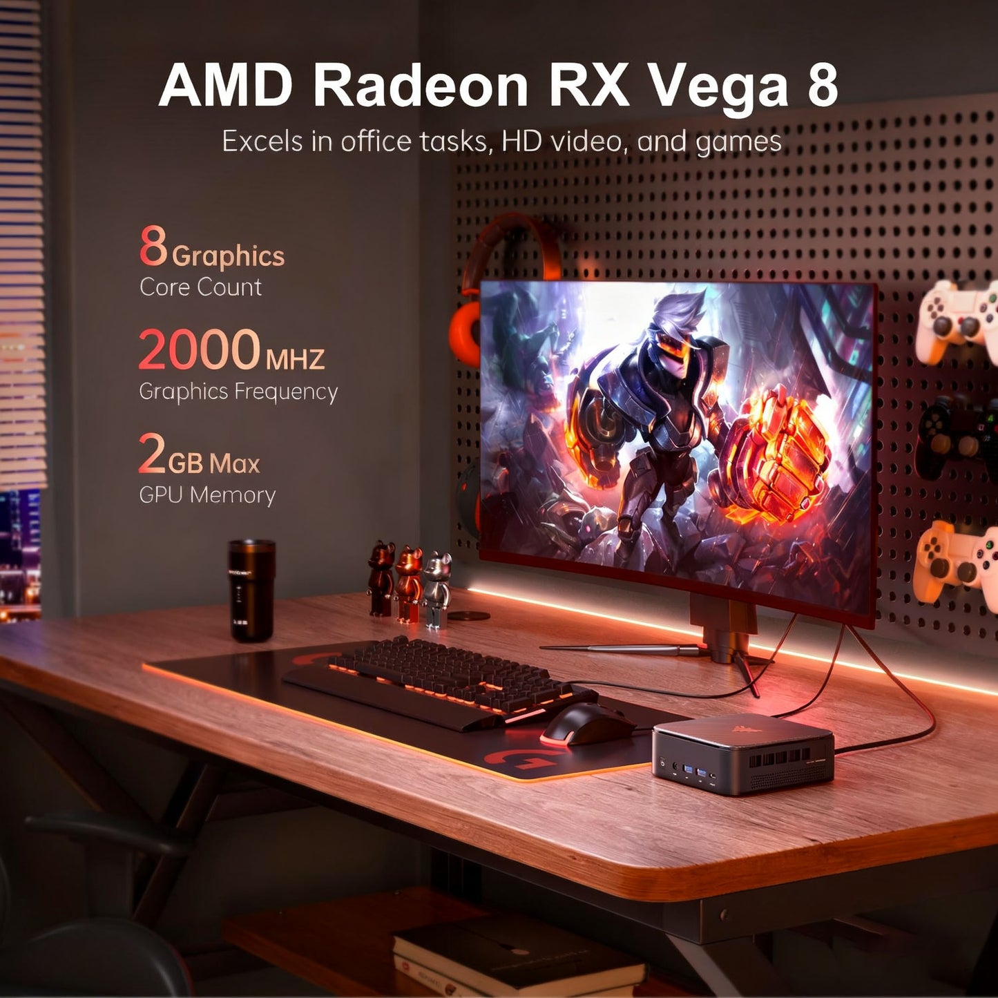 Mini PC – Mini Computer – Compact Desktop – Kleine PC – Gaming PC – AMD Ryzen 7 16GB DDR4 512GB SSD – Triple 4K Scherm Ondersteuning – WiFi 6 & USB Type-C