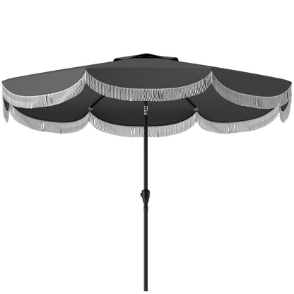 Parasol – Stokparasol – Balkonparasol – Tuinparasol – Zweefparasol – Ø269 cm – UV Bescherming UPF 30+ – Kantelbaar Donkergrijs
