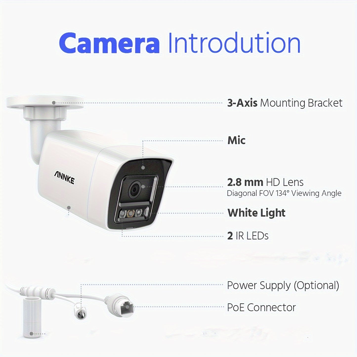 Beveiligingscamera – Bewakingscamera – Buitencamera – IP Camera – Camerabewaking – 12MP Resolutie – Kleurennachtzicht met Dubbele Verlichting