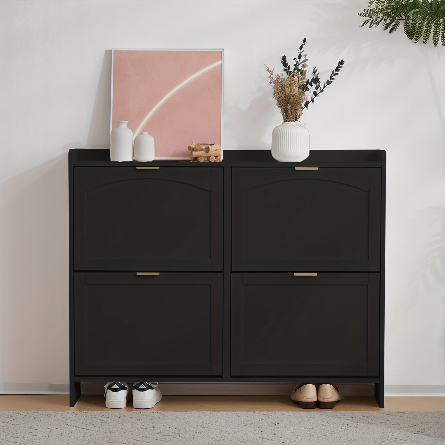 Schoenenkast – Schoenenrek – Schoenopberger – Halmeubel – Mudroomkast – Modern Metaal en Bamboe – Ruimtebesparend Design – Stevig en Duurzaam