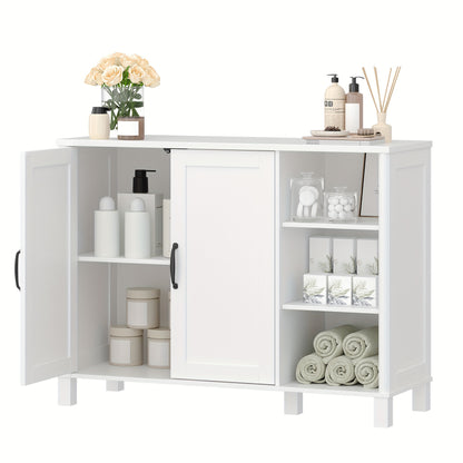 Badkast – Opbergkast – Keukenkast – Woonkamerkast – Badkamermeubel – Wit Design – Verstelbare Plank – 2 Deuren