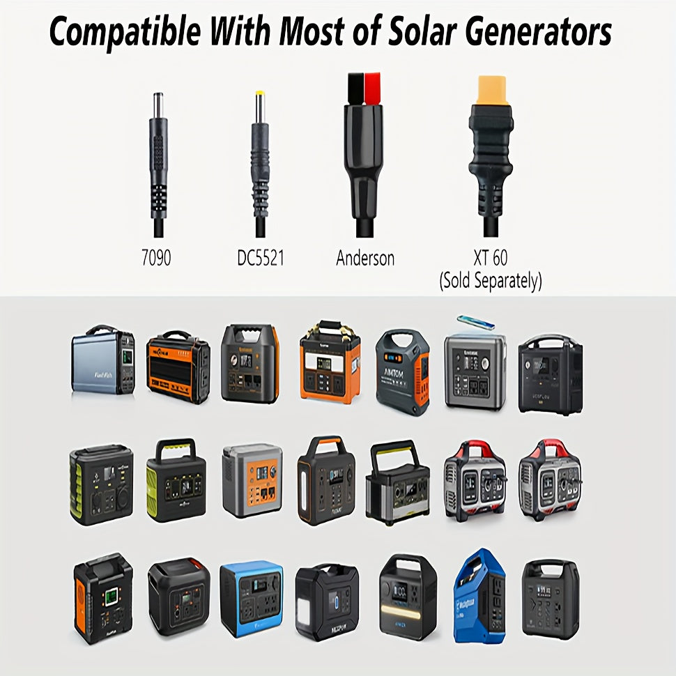 Draagbaar Zonnepaneel – Opvouwbaar Zonnepaneel – Solar Charger – Zonnecelpaneel – Camping Zonnepaneel – 120W Vermogen – 22,5% Hoge Efficiëntie – MC-4 en XT60 Connectoren