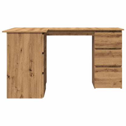 Hoekbureau – Hoekbureau Gaming – Bureautafel – Computertafel – L-vormig – Hout – Stevig en Vochtbestendig – Met 2 Deuren en 4 Lades – Artisan Oak