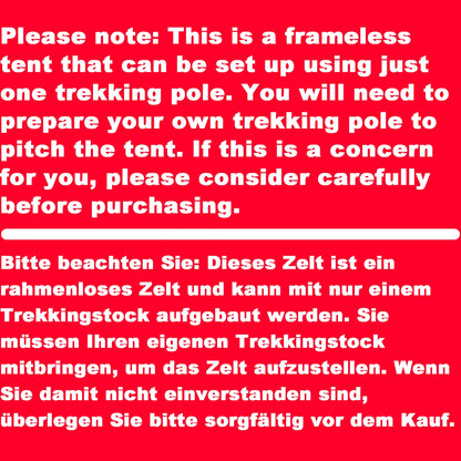 Tent – Kampeertent – Trekkingtent – 3-seizoenen tent – Lichtgewicht tent – Ruime binnenafmetingen – Duurzaam nylon en PVC frame