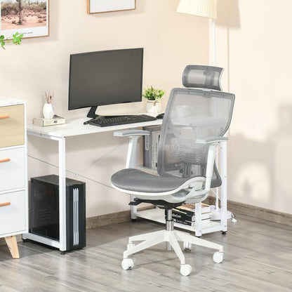 Ergonomische Bureaustoel – Kantoostoel – Werkstoel – Gamestoel – Computestoel – Verstelbare Lendesteun en Hoofdsteun – Ademend Mesh Met Metaal Frame