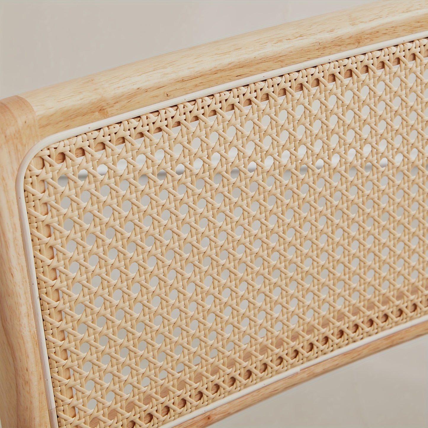 Eetkamerstoelen – Stoelen – Design Stoelen – Keukenstoelen – Set van 4 – Grijze Velvet Bekleding – Handgeweven Rieten Rugleuning – Massief Houten Frame – Comfortabele Zitting – Onderhoudsvriendelijk