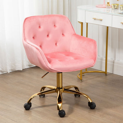 Bureaustoel – Bureaustoel Met Wieltjes – Bureau Stoel – Gamingstoel – Kantoorstoel – Ergonomisch Design – Verstelbare Hoogte – Velvet Bekleding – Houten Frame