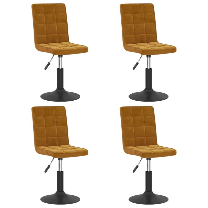 Draaibare Eetkamerstoelen – Eetkamerstoelen Met Armleuning – Keukenstoelen – Retro Stoelen – Eetkamerstoelen Set 4 – Comfortabel En Ergonomisch – Bruin Met Houten Poten