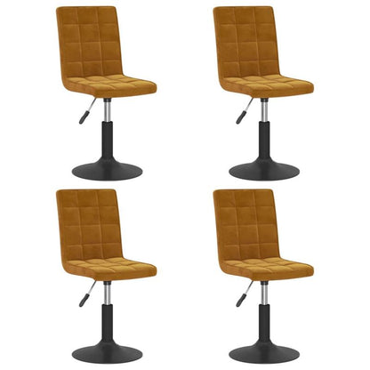 Draaibare Eetkamerstoelen – Eetkamerstoelen Met Armleuning – Keukenstoelen – Retro Stoelen – Eetkamerstoelen Set 4 – Comfortabel En Ergonomisch – Bruin Met Houten Poten