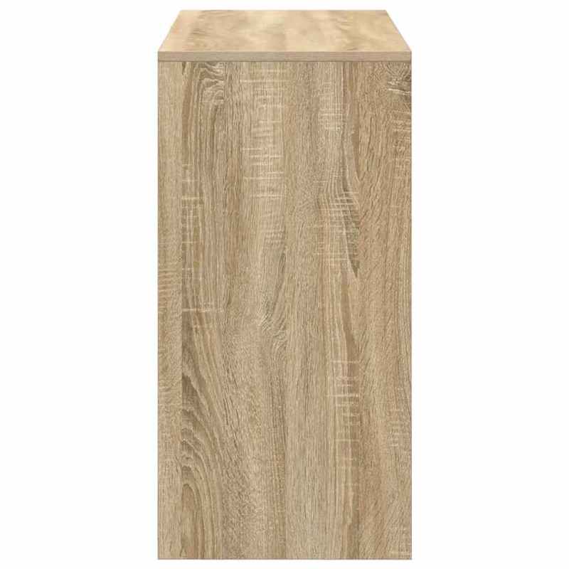 Bureau – Bureautafel – Computertafel – Schrijftafel – Werktafel – Sonoma Eiken – 90x37,5x75 cm – Met 3 Lades en Open Plank – Stevig Houtcomposiet Met Natuurlijke Houtstructuur