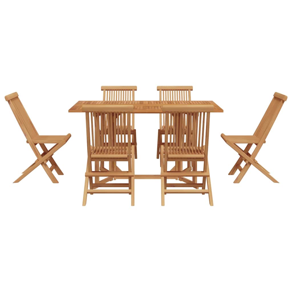 Tuinset – Tuinmeubelset – Eettafelset – Diningset – 7-Delig – Acaciahout – Inklapbaar – Compact 56x62x90 cm