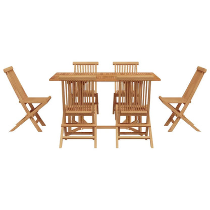 Tuinset – Tuinmeubelset – Eettafelset – Diningset – 7-Delig – Acaciahout – Inklapbaar – Compact 56x62x90 cm