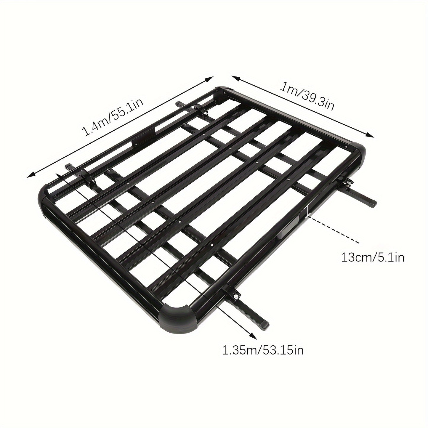 Dakkofferrek – Dakkofferdrager – Dakdrager – Bagagerek – Autodrager – Zwart – Aluminium – Verstelbaar 100-135 cm – Max. 150 kg draagvermogen