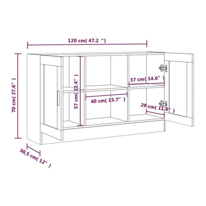 Simple Sideboard, Spacious Storage Cabinet with Display Shelf, Suitable for Kitchen, Living Room, Stylish Furniture, Offers Additional Storage Space and Home Decor, Ensures Safety. Display Cabinet 120x30.5x70 cm, Treated Wood